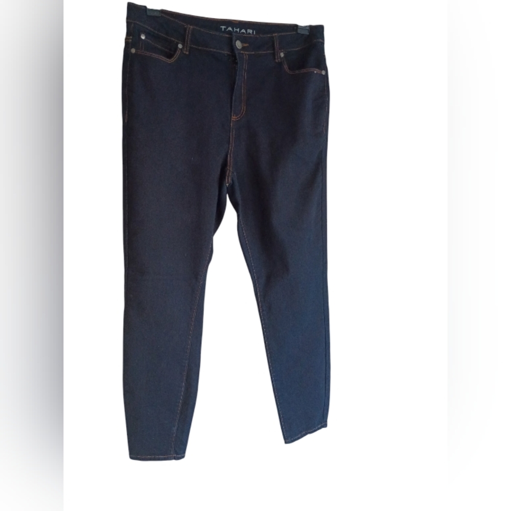 Tahari Blue Dark Blue Women's Straight Leg Jeans SZ 14 W